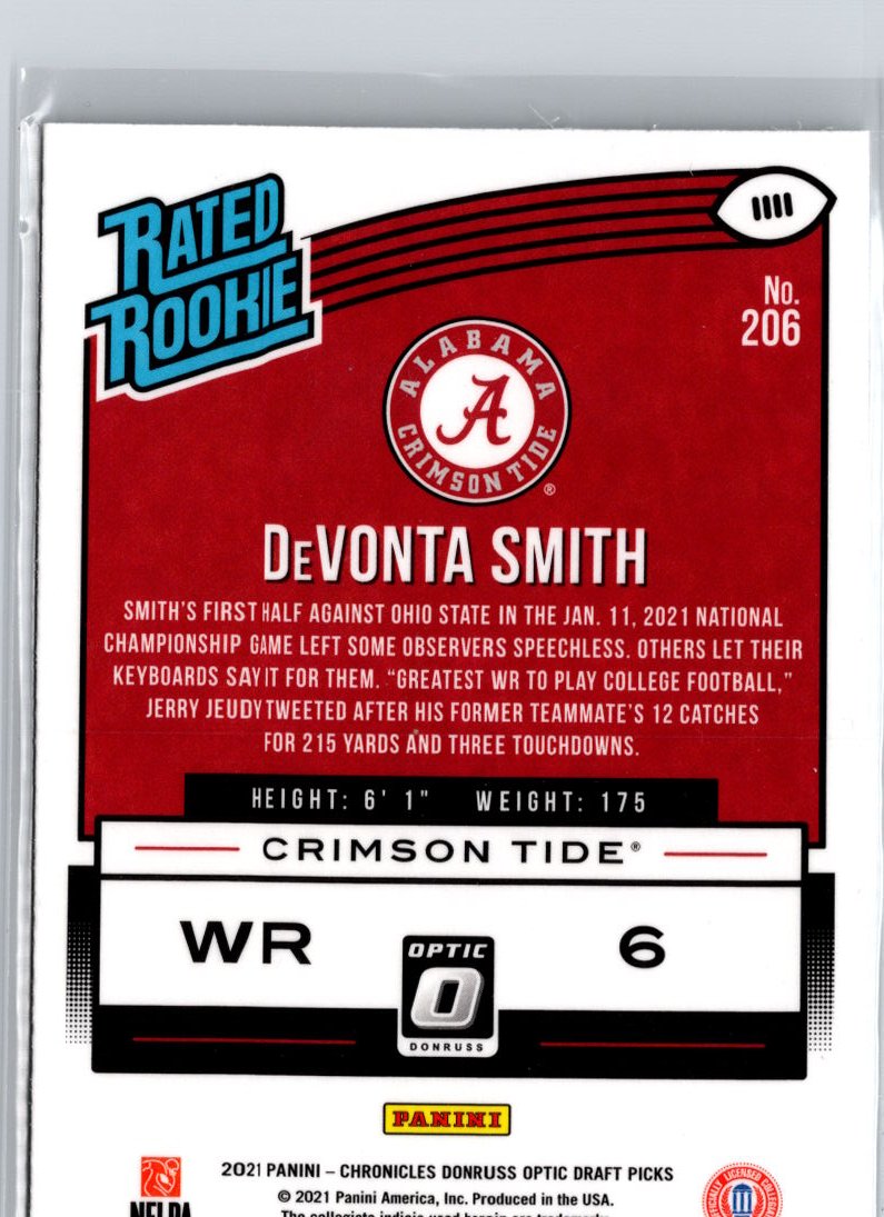 2021 Panini Chronicles Draft Picks #206 DeVonta Smith A11