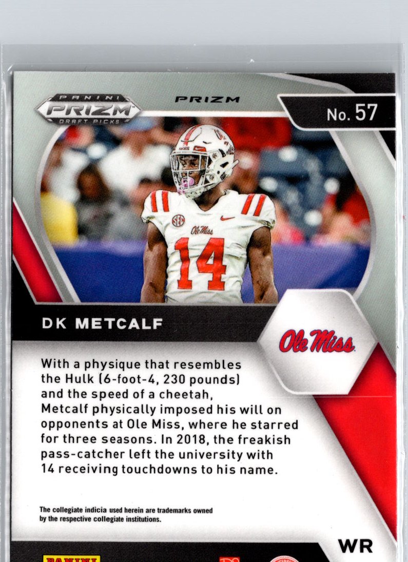 2021 Panini Prizm Draft Picks Collegiate #57 DK Metcalf Gold Ice A11