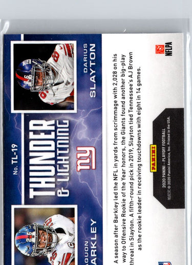 2020 Playoff #TL-19 Darius Slayton / Saquon Barkley Thunder & Lightning A11