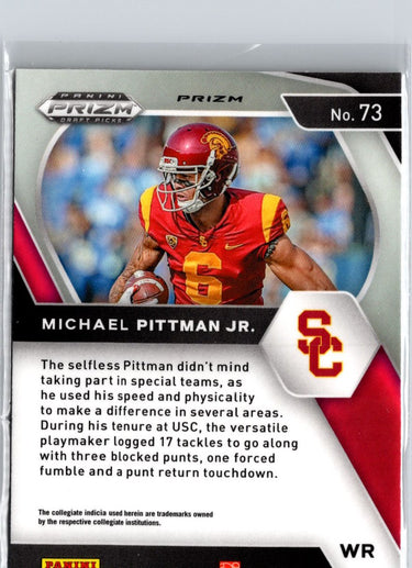 2021 Panini Prizm Draft Picks Collegiate #73 Michael Pittman Jr. Gold Ice A11