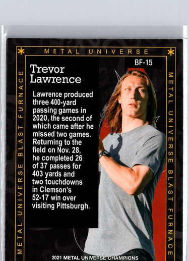 2021 SkyBox Metal Universe Champions #BF-15 Trevor Lawrence Blast Furnace A11
