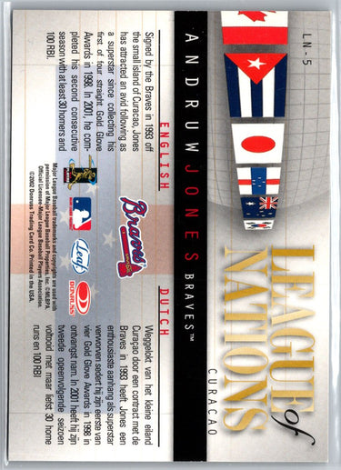2002 Leaf #LN-5 Andruw Jones League of Nations A12