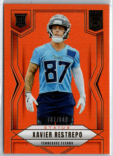 2025 Donruss Elite #136 Xavier Restrepo Status Metallic Orange #/849 A12
