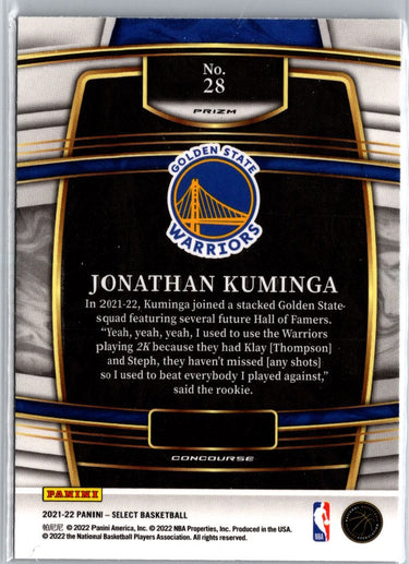 2021-22 Panini Select #28 Jonathan Kuminga Blue (Retail Base) A12