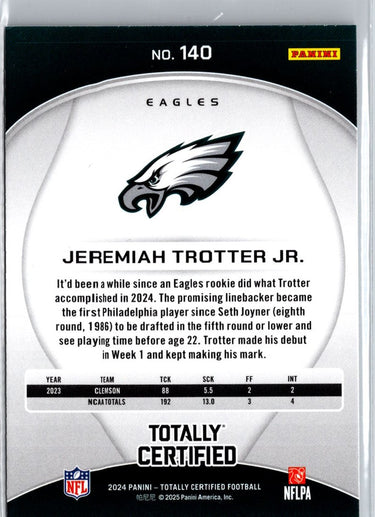 2024 Panini Totally Certified #140 Jeremiah Trotter Jr. A12