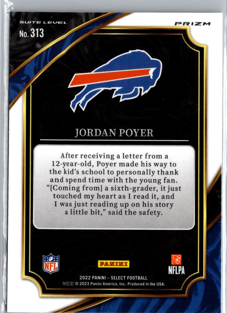 2022 Panini Select #313 Jordan Poyer Silver Prizm A12