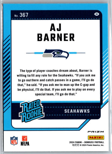 2024 Donruss #367 A.J. Barner Press Proof Red A12