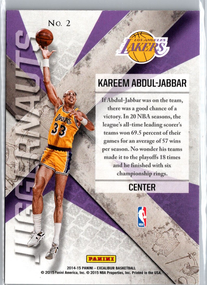 2014-15 Panini Excalibur #2 Kareem Abdul-Jabbar Juggernauts A14