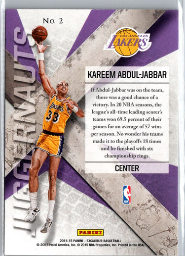 2014-15 Panini Excalibur #2 Kareem Abdul-Jabbar Juggernauts A14