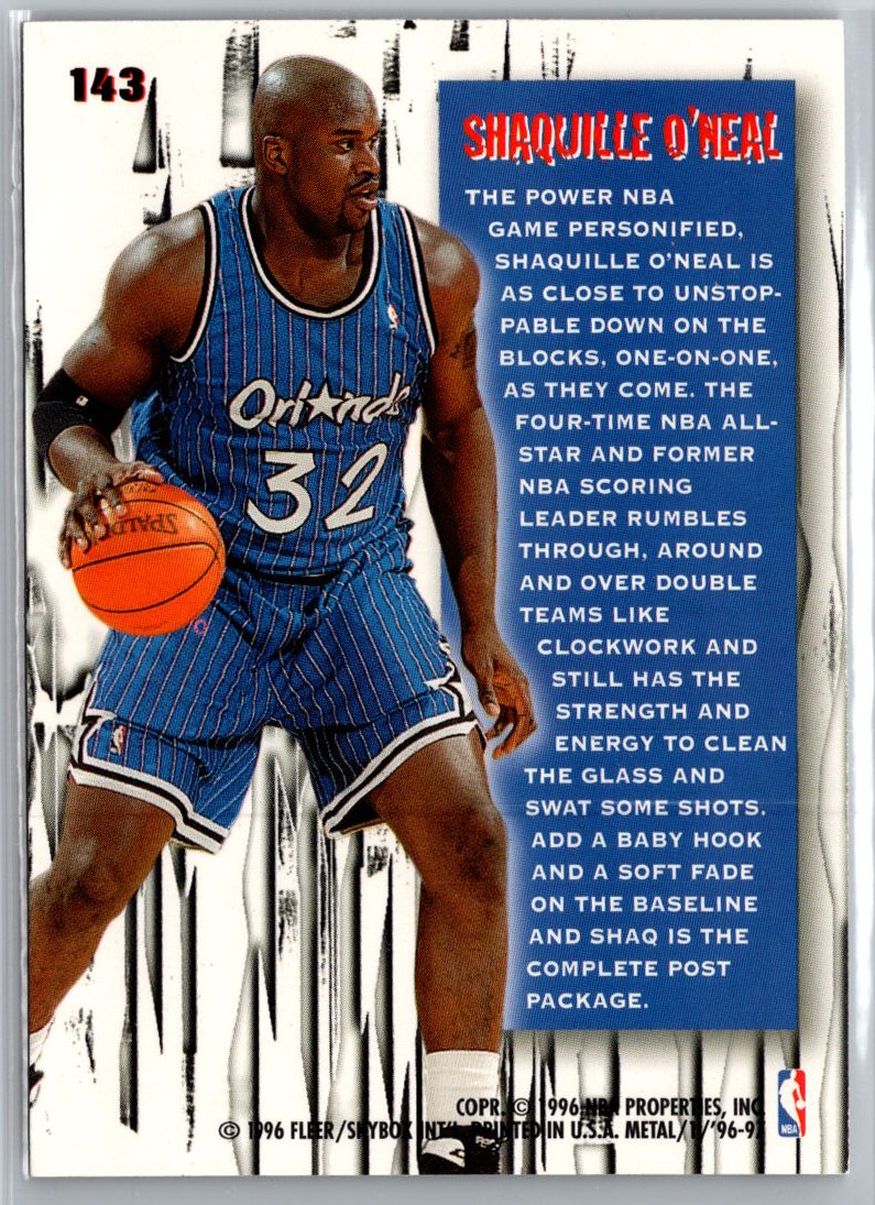 1996-97 Metal #143 Shaquille O'Neal A14