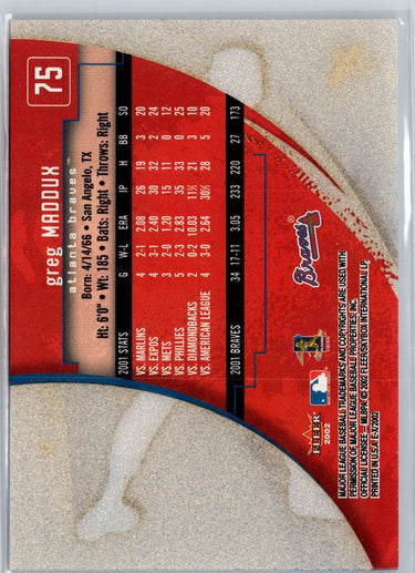 2002 Fleer E-X #75 Greg Maddux A14