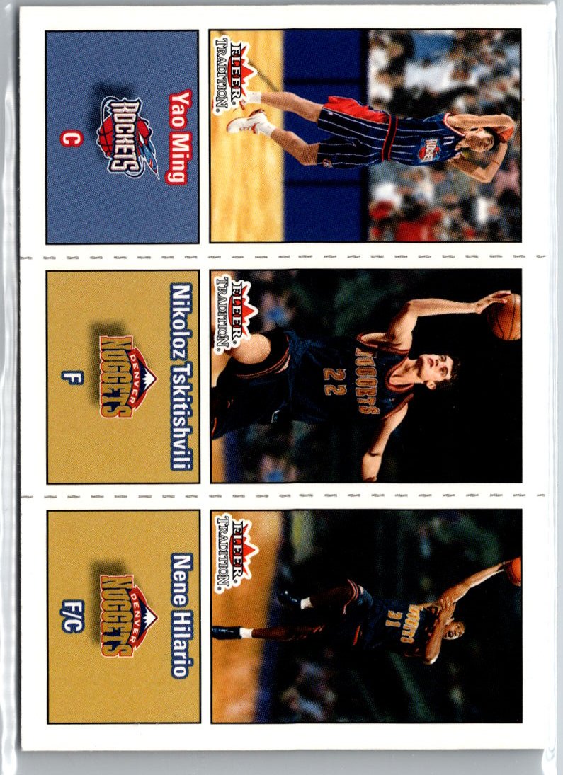 2002-03 Fleer Tradition Yao Ming Nikoloz Tskitishvili/ Nene Hilario A15