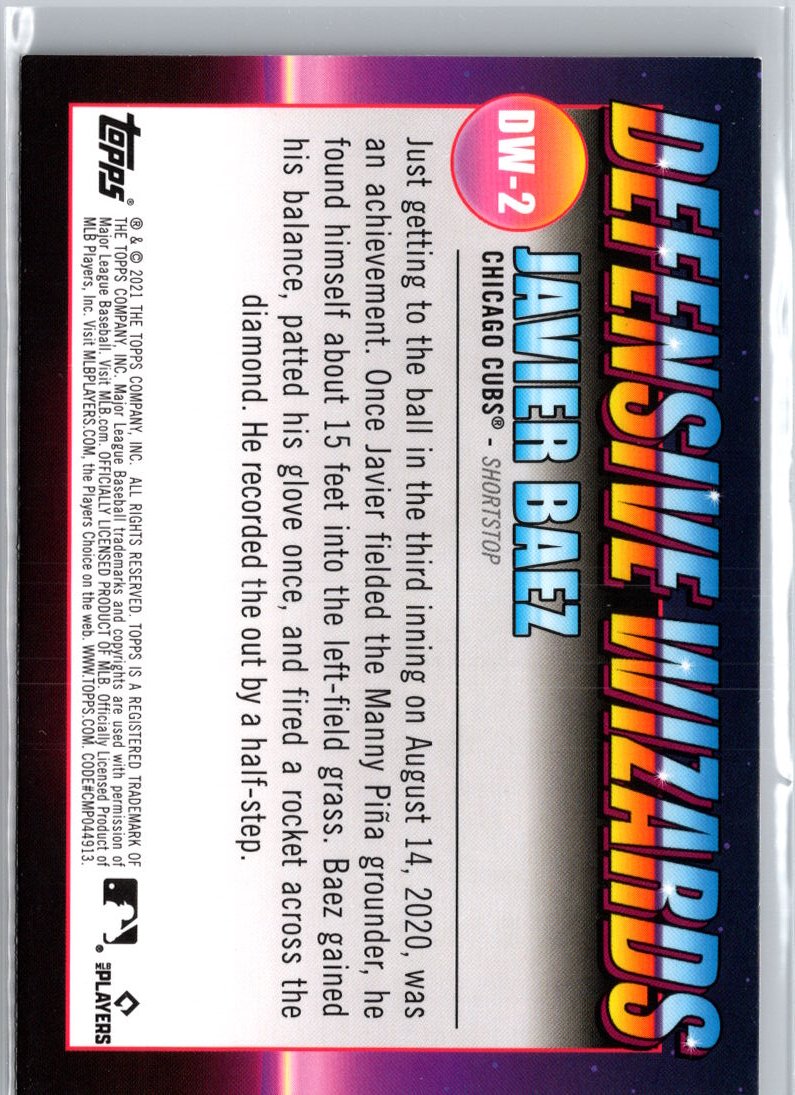 2021 Topps Big League #DW-2 Javier Baez Defensive Wizards A16