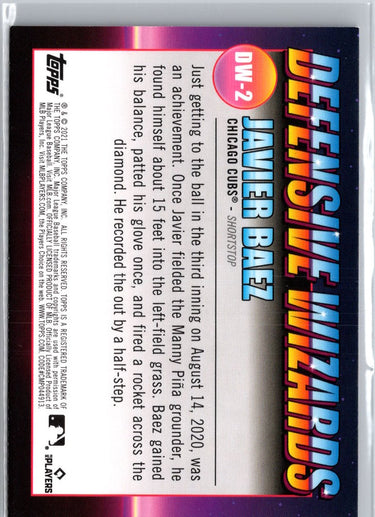 2021 Topps Big League #DW-2 Javier Baez Defensive Wizards A16