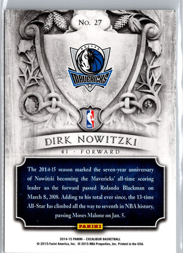 2014-15 Panini Excalibur #27 Dirk Nowitzki Nobility A16