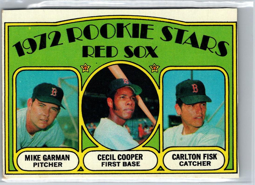 1972 Topps #79 Red Sox  (Mike Garman / Cecil Cooper / Carlton Fisk) RS, RC A16