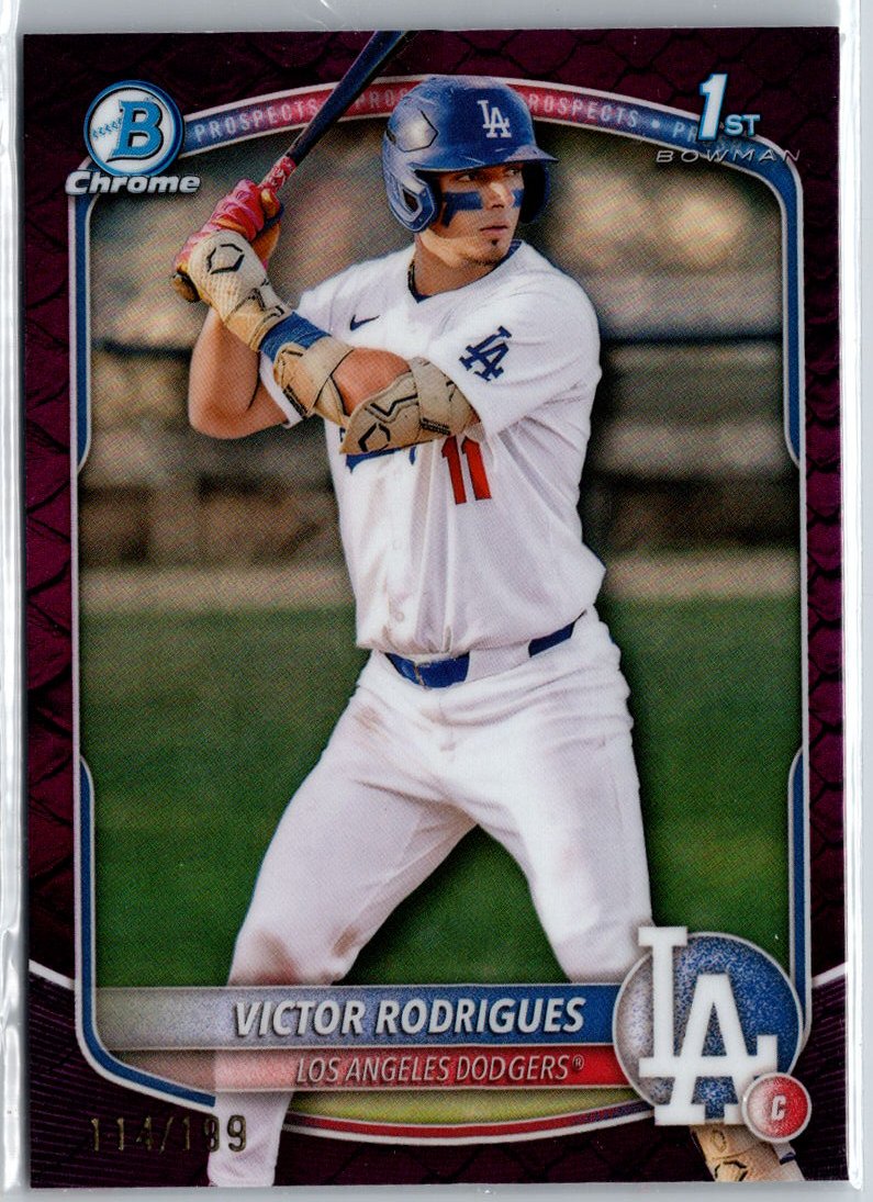 2025 Bowman #BCP-45 Victor Rodrigues Chrome Prospects Reptilian Refractor A16