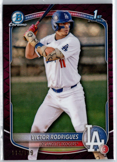 2025 Bowman #BCP-45 Victor Rodrigues Chrome Prospects Reptilian Refractor A16
