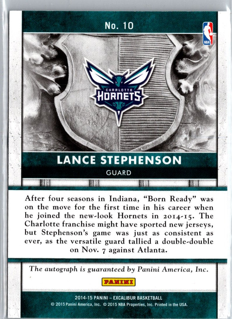 2014-15 Panini Excalibur #10 Lance Stephenson Majestic Marks A17