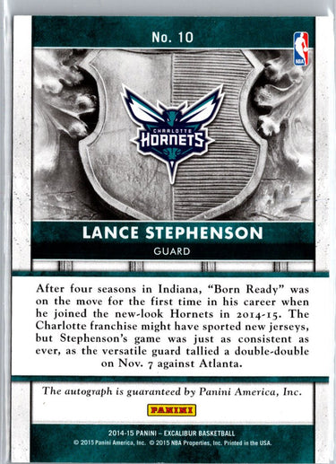 2014-15 Panini Excalibur #10 Lance Stephenson Majestic Marks A17