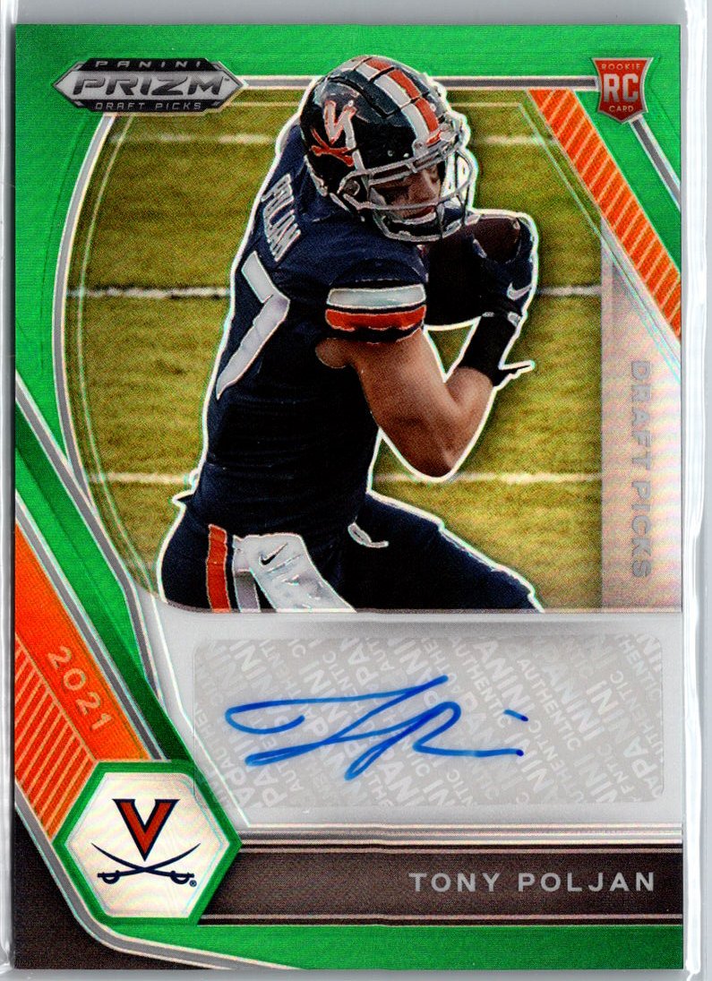 2021 Prizm Draft Picks #DPA-TOP Tony Poljan Draft Picks Autographs Green A17