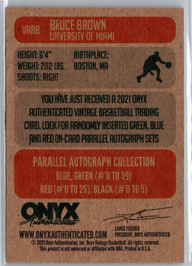 2021-22 Onyx Vintage #VABB Bruce Brown Blue Signatures A17