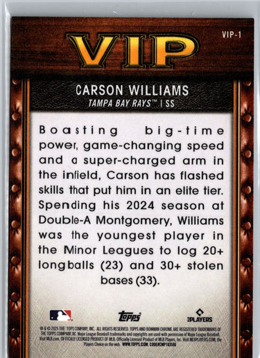 2025 Bowman Carson Williams Green Refractor #/99 A18