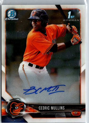 2018 Bowman #CPA-CM Cedric Mullins Chrome Prospect Autographs A18