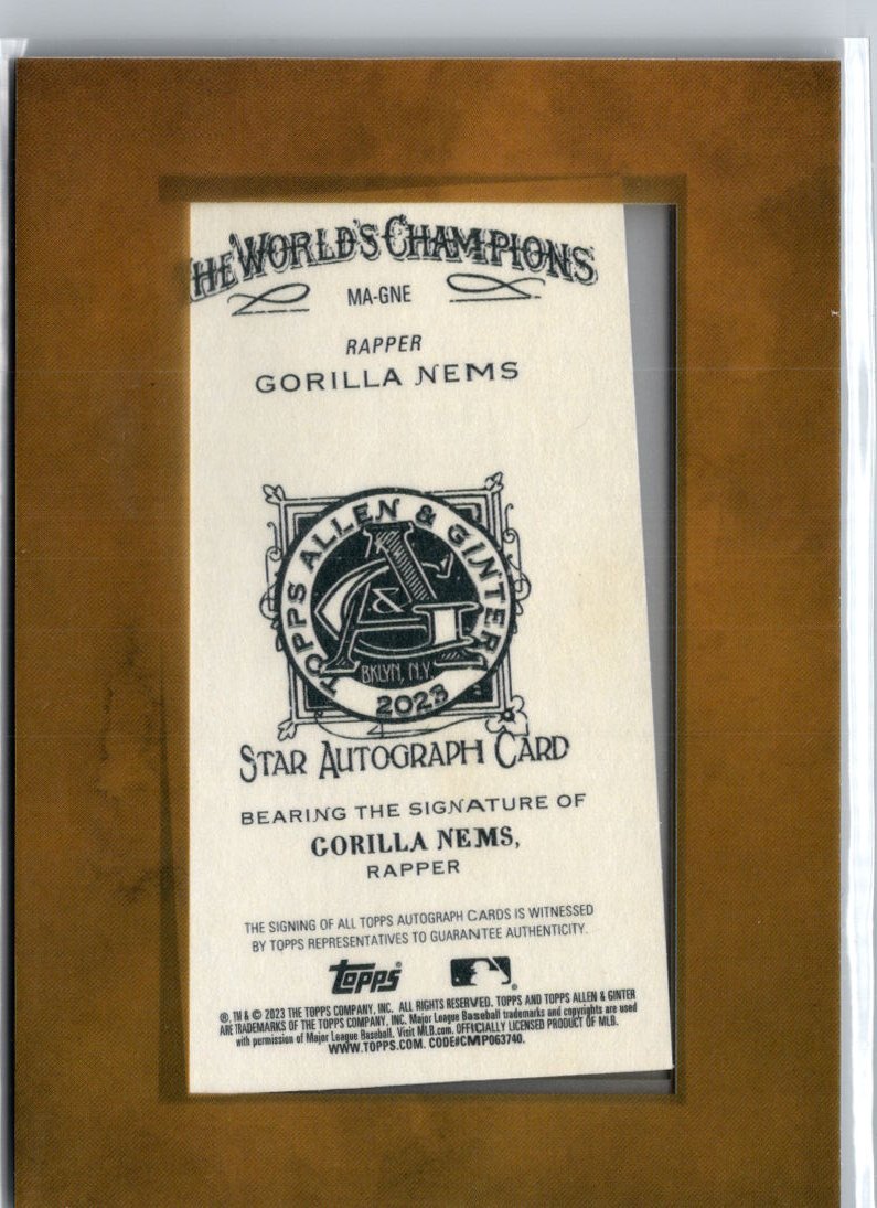 2023 Topps Allen & GinterGorilla Nems Framed Mini Autographs  A18