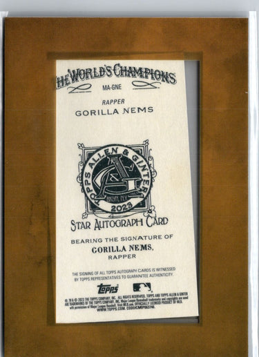 2023 Topps Allen & GinterGorilla Nems Framed Mini Autographs  A18