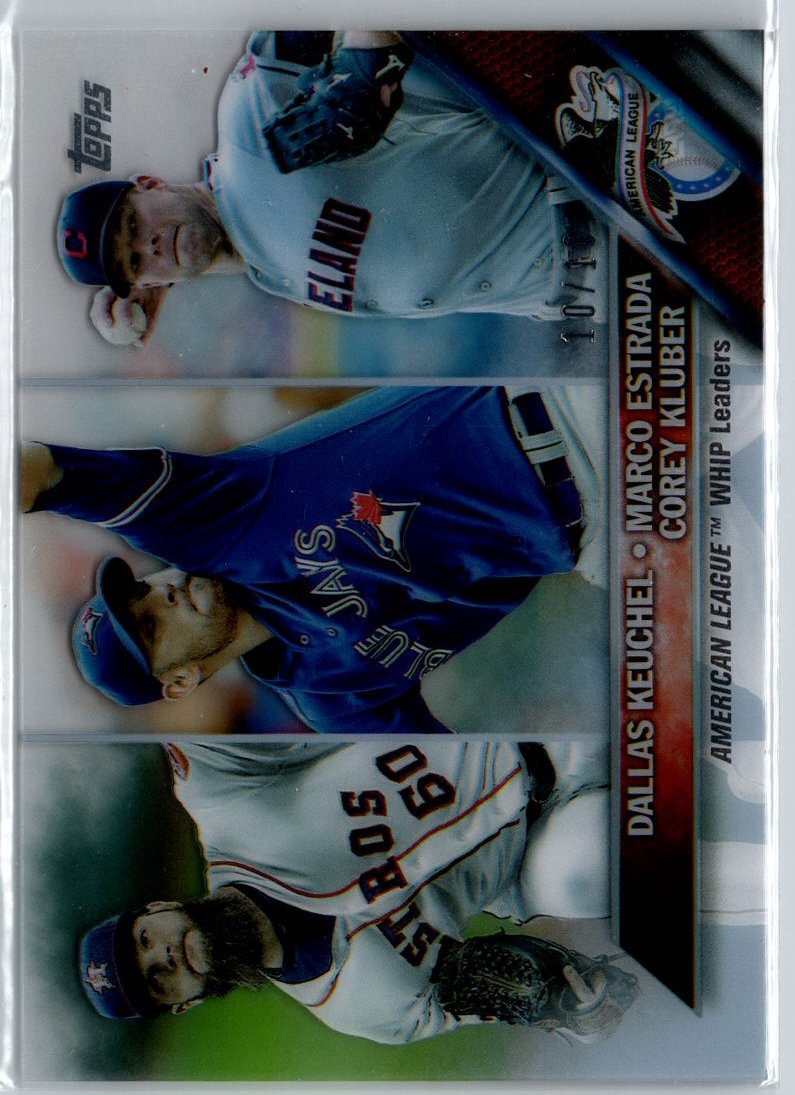 2016 Topps #346 2015 AL WHIP Leaders Clear #/10 A19