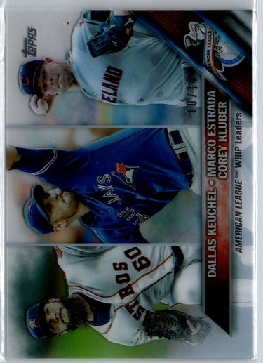 2016 Topps #346 2015 AL WHIP Leaders Clear #/10 A19