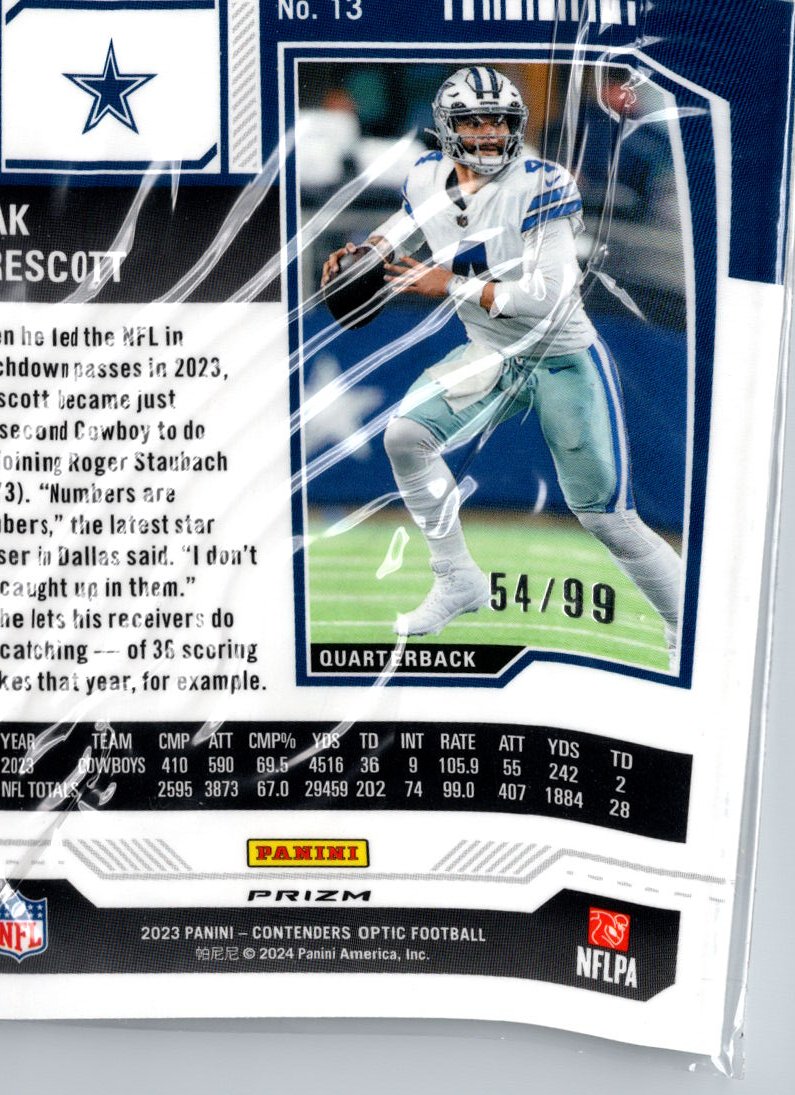 2023 Panini Contenders #28 Dak Prescott Conference Ticket #/99 A20