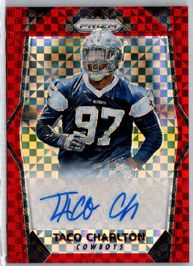 2017 Panini Prizm Taco Charlton Autographs Prizm Red Power #/49 A20