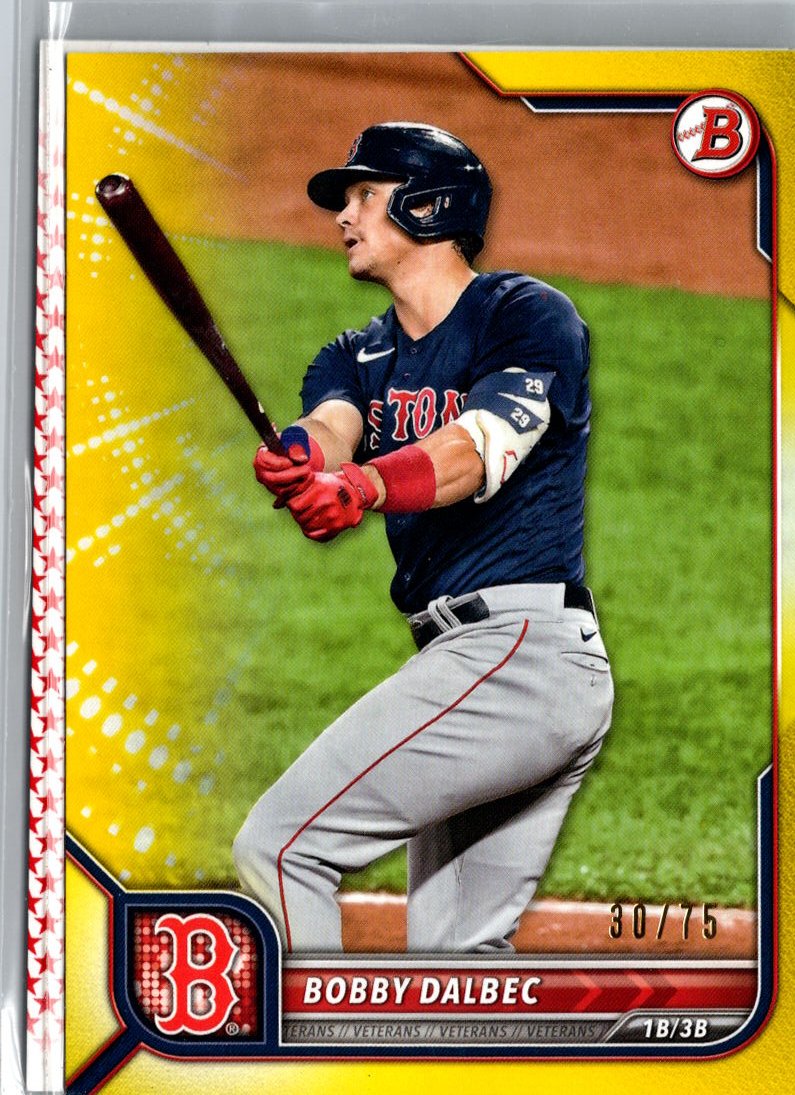 2022 Bowman #29 Bobby Dalbec Yellow #/75 A20