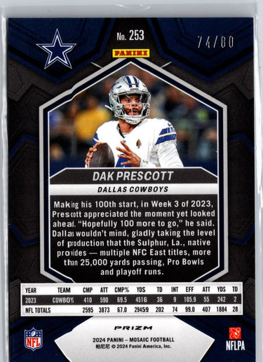 2024 Mosaic Dak Prescott Mosaic Choice Fusion Red and Yellow #/80 A21
