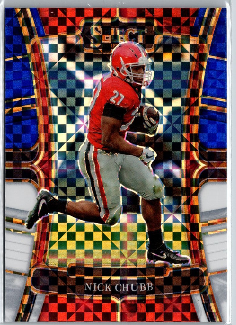 2023 Select Draft Picks #45 Nick Chubb Red Blue & White Squares #/100 A21