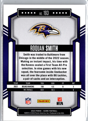 2023 Score #193 Roquan Smith Red Zone #/20 A21
