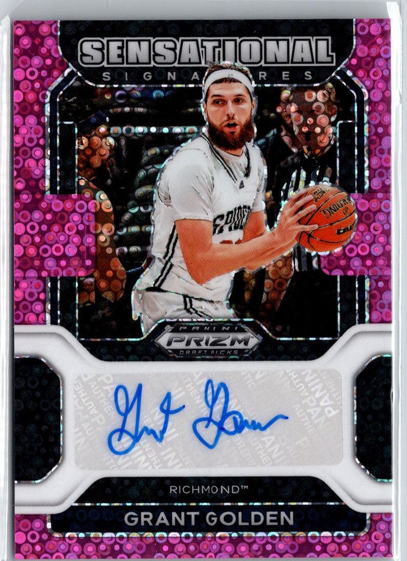 2022 Prizm Draft Picks Grant Golden Sensational Signatures Auto Pink /20 A21