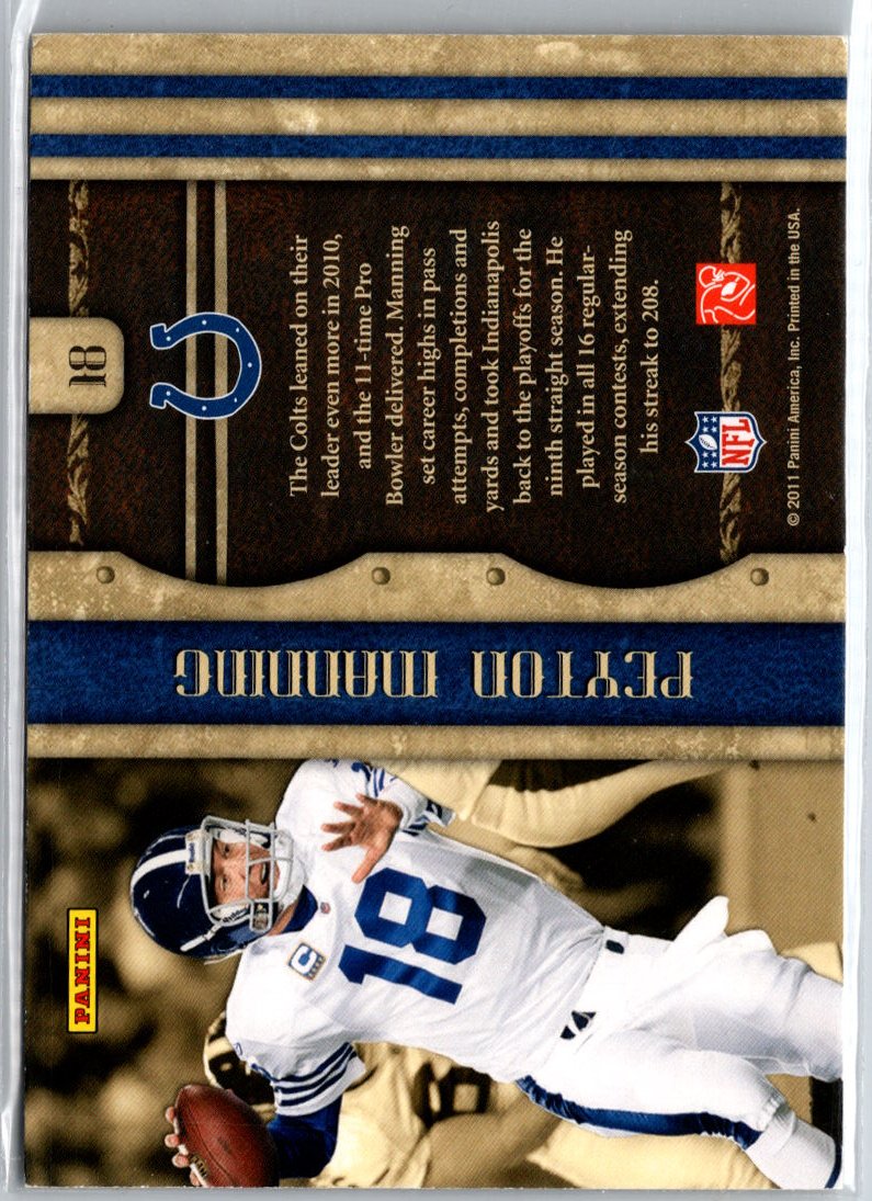 2011 Panini Crown Royale #18 Peyton Manning Kings of the NFL A22