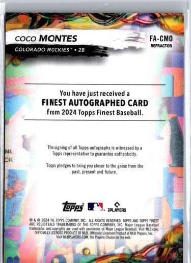 2024 Finest #FA-CMO Coco Montes Finest Autographs A22