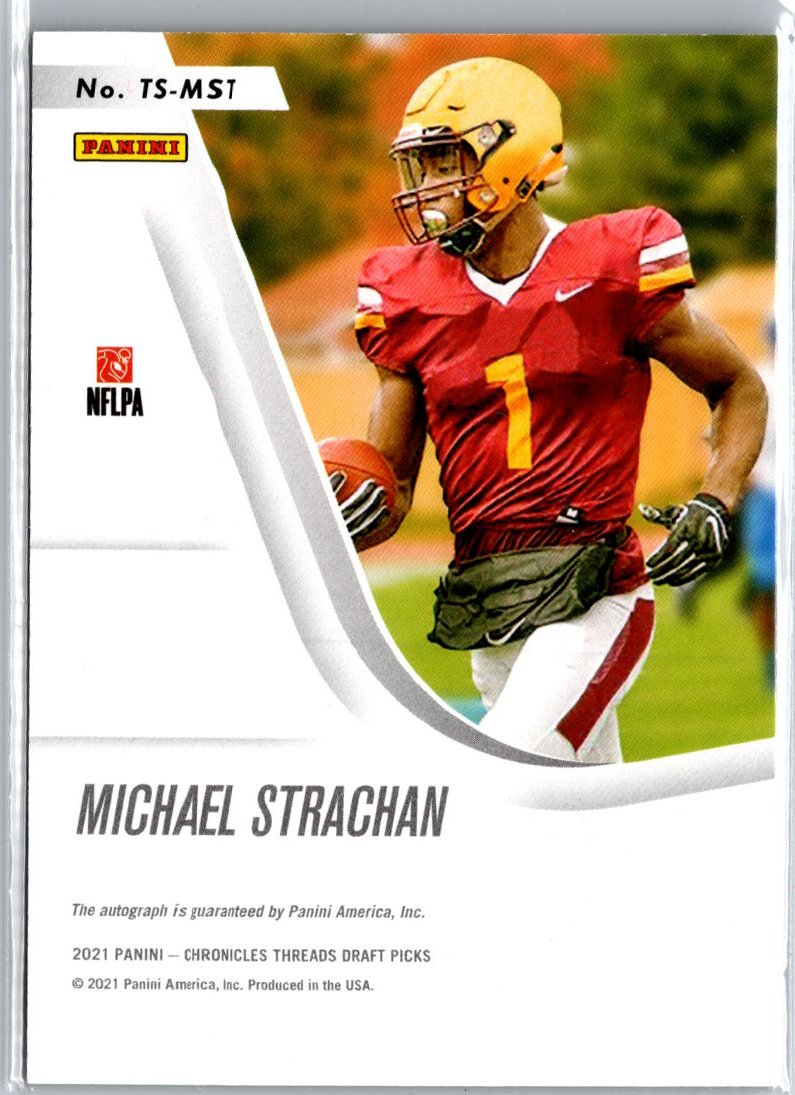 2021 Chronicles Draft PicksMichael Strachan Threads Rookie Signatures A22