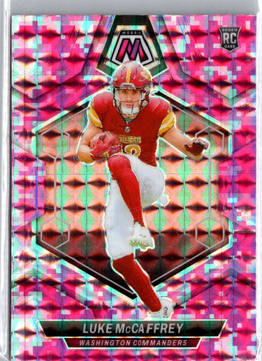 2024 Panini Mosaic #376 Luke McCaffrey Mosaic Camo Pink A22