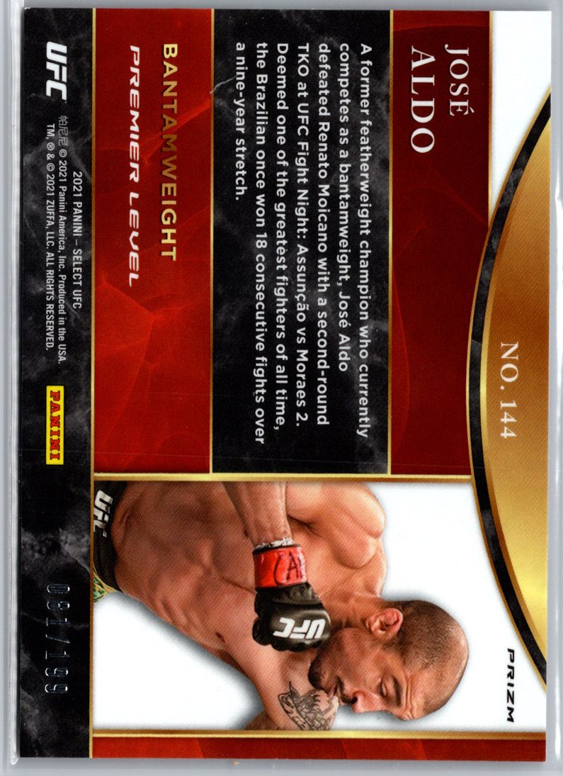 2021 Panini Select UFC #144 Jose Aldo Red Disco Prizms #/199 A23