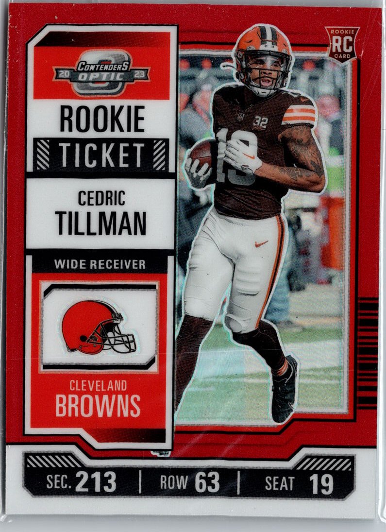 2023 Panini Contenders Optic #62 Cedric Tillman Red #/175 A23