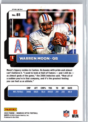 2022 Donruss Optic #81 Warren Moon Pink Velocity #/79 A23