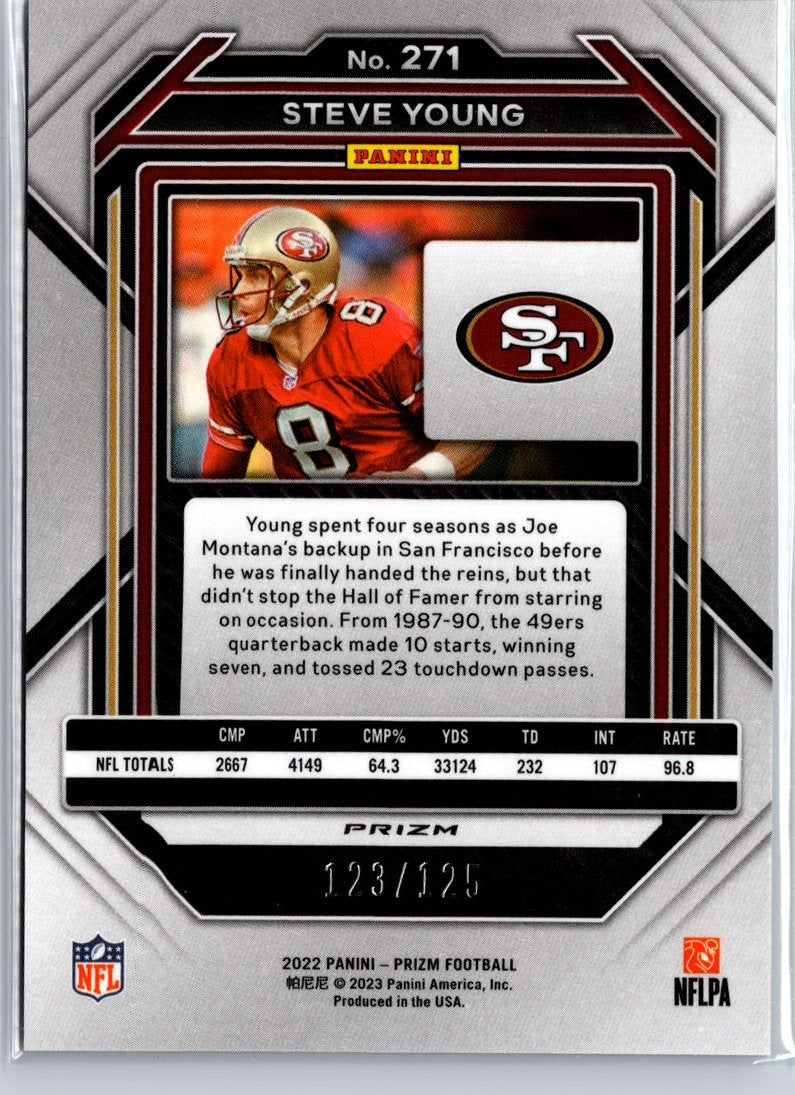 2022 Panini Prizm #271 Steve Young Purple #/125 A23