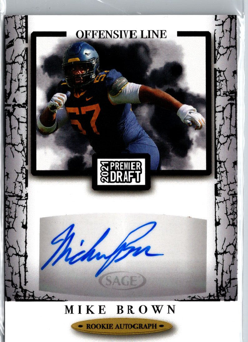 2021 SAGE Premier Draft #A56 Mike Brown Autographs Black A23