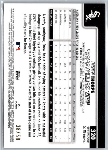 2025 Topps #320 Drew Thorpe Gold Holo Foil #/50 A23