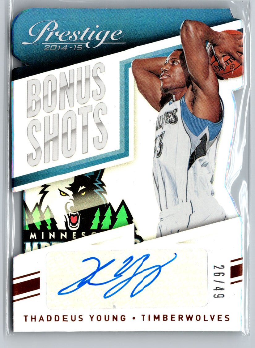 2014-15 Panini Prestige #19 Thaddeus Young Bonus Shots Autographs #/49 A24
